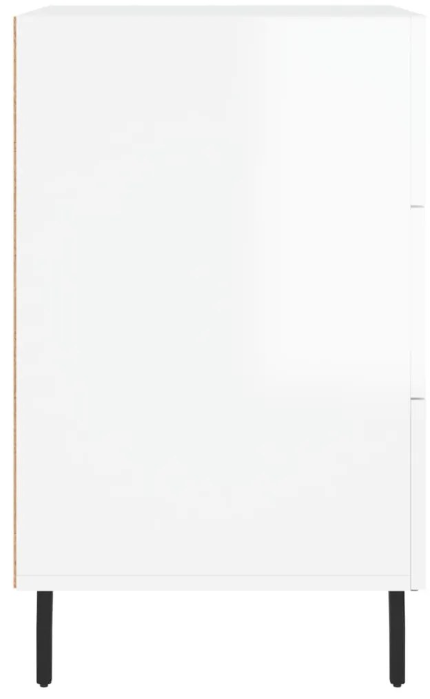 Mesa de cabeceira 40x40x66cm derivados madeira branco brilhante