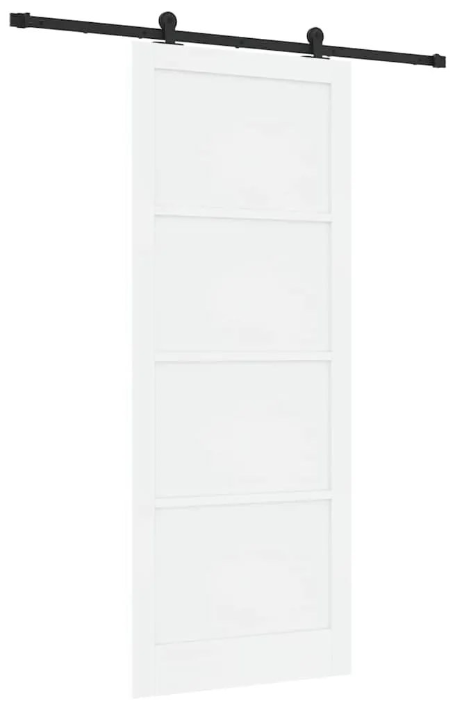 Porta deslizante vidaXL com conjunto de hardware Branca 93x232 cm Made