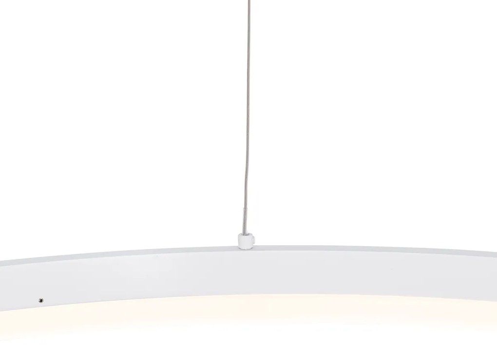 Candeeiro de suspensão design branco 80 cm incl. LED regulável em 3 níveis - Anello Moderno