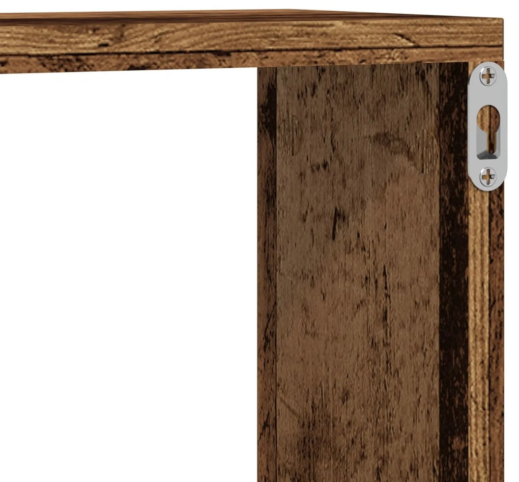 Conjunto de 2 Prateleiras de Parede vidaXL em Madeira Antiga 80x15x26