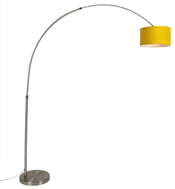 Lâmpada de arco em aço com sombra amarela 35/35/20 - XXL Moderno