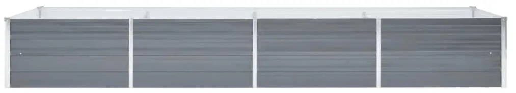 Canteiro elevado de jardim aço galvanizado 320x80x45cm cinzento