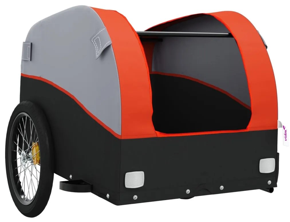Reboque para bicicleta 45 kg ferro preto e laranja