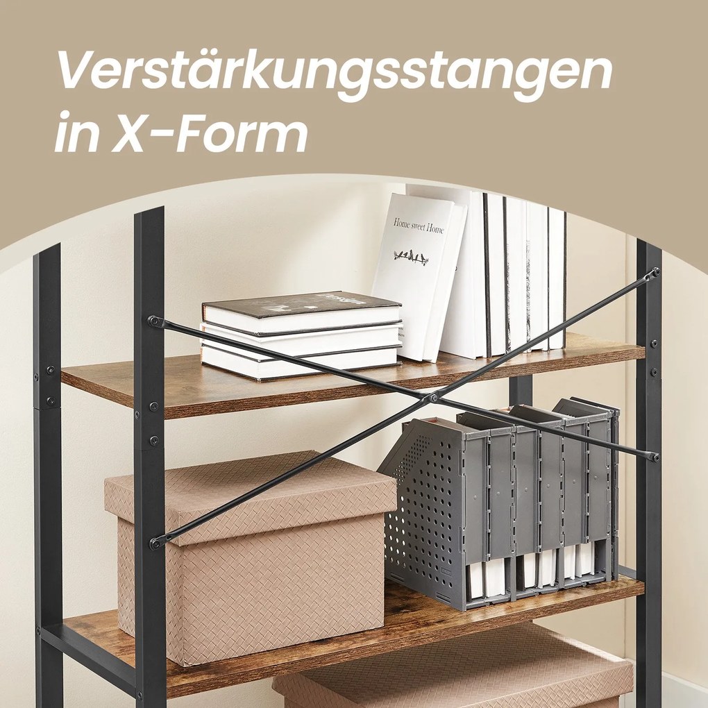 Estante para livros, com 5 níveis 30 x 80 x 153 cm castanho-preto