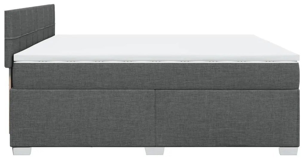 Cama com molas/colchão 200x200 cm tecido cinzento-escuro