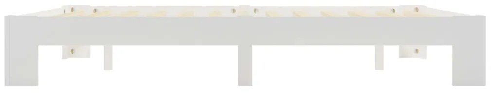 Estrutura de cama 160x200 cm pinho maciço branco
