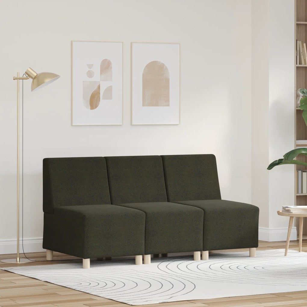 vidaXL Cadeira Sofa 3 pcs Verde 55 cm Couro camurça sintético