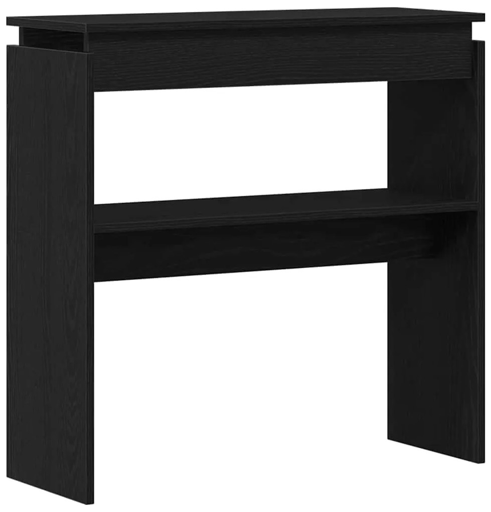 Mesa de Consola vidaXL Preta em Carvalho 80x30x80 cm em Madeira de Eng
