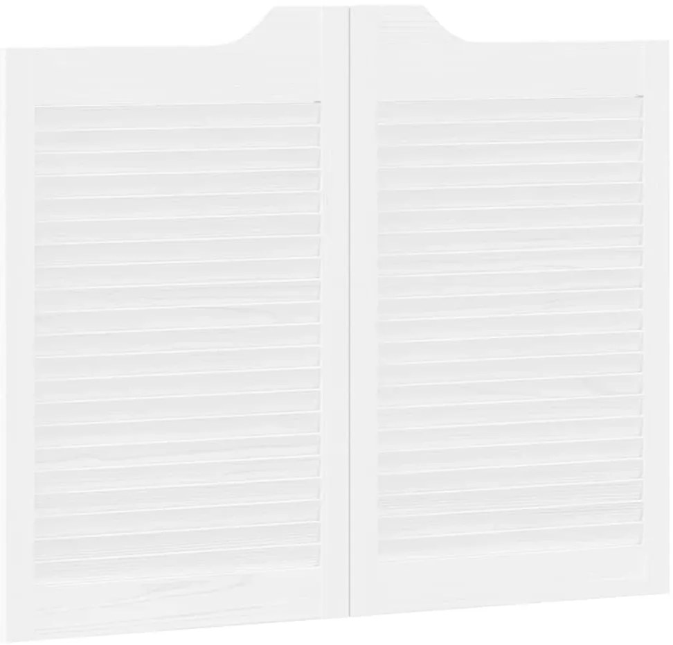 Portas de batente design de persiana 2-Par 80x100 cm branco