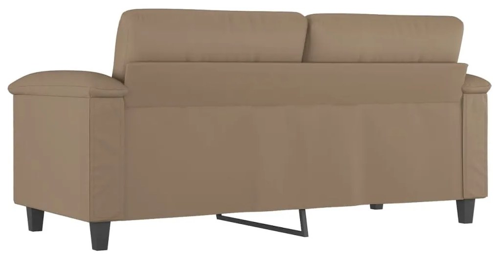 Sofá de 2 lugares 140 cm couro artificial cor cappuccino