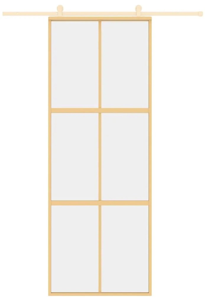 Porta deslizante 76x205 cm vidro ESG/alumínio dourado