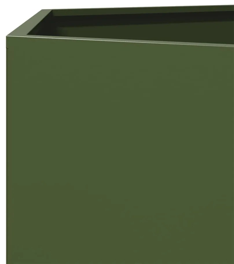 Vaso/floreira de jardim hexagonal 69x60x45cm aço verde azeitona