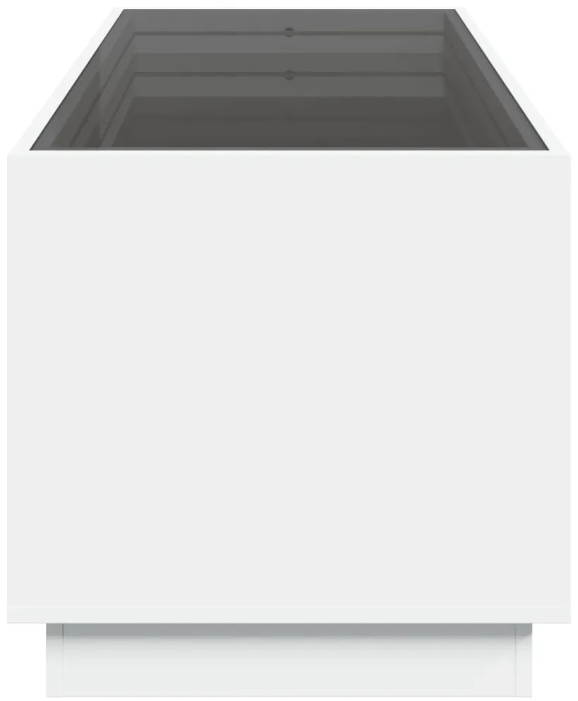 Mesa de centro luzes LED Infinity 90x50x50 cm branco