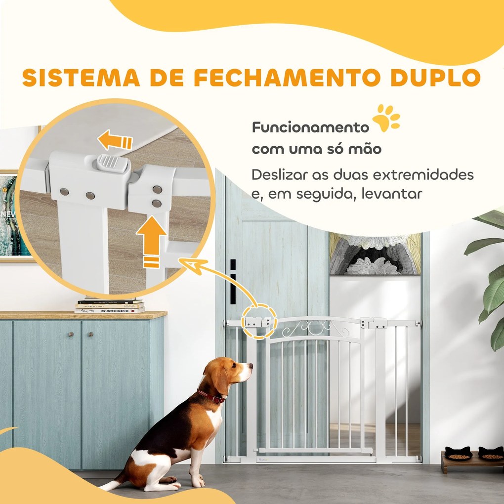 PawHut Barreira de Segurança para Cães Extensível 76-102 cm Barreira p