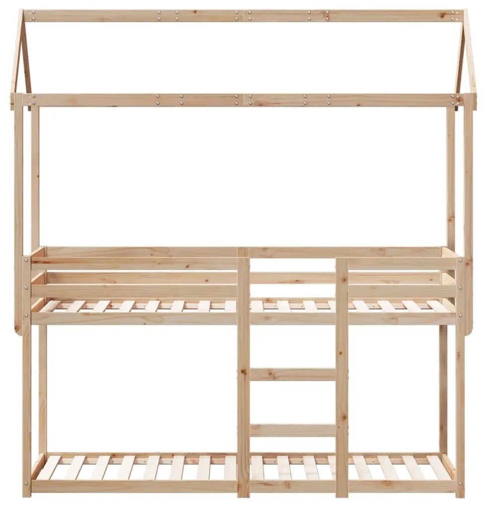 Beliche com telhado 80x200 cm madeira de pinho maciça