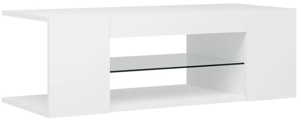 Móvel de TV com luzes LED 90x39x30 cm branco