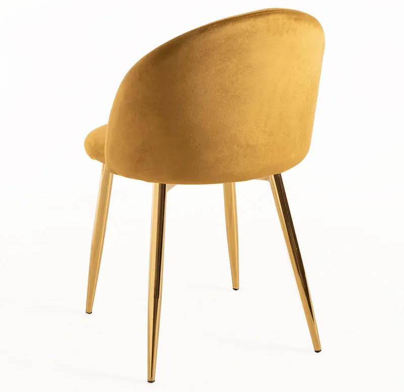 Cadeira Vint Veludo Golden - Amarelo