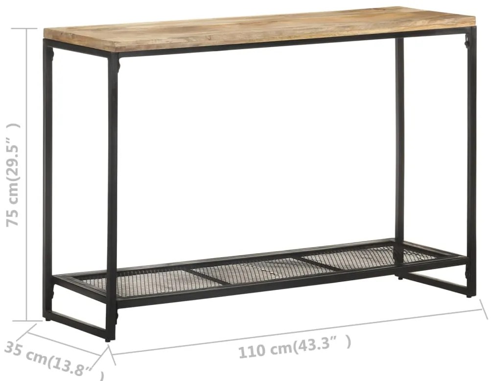 Mesa consola 110x35x75 cm madeira de mangueira maciça