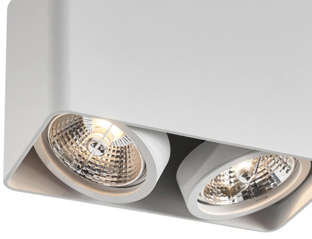 Foco de superfície de design branco GU10 70mm 2-luzes giratório e inclinável - Vox