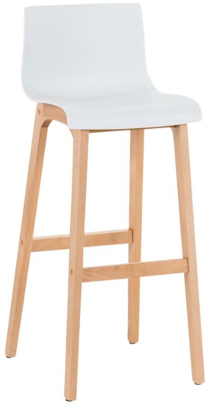Banco de bar Hoover em plástico e com estrutura de Cor Natural 41 x 101 x 46 cm Branco