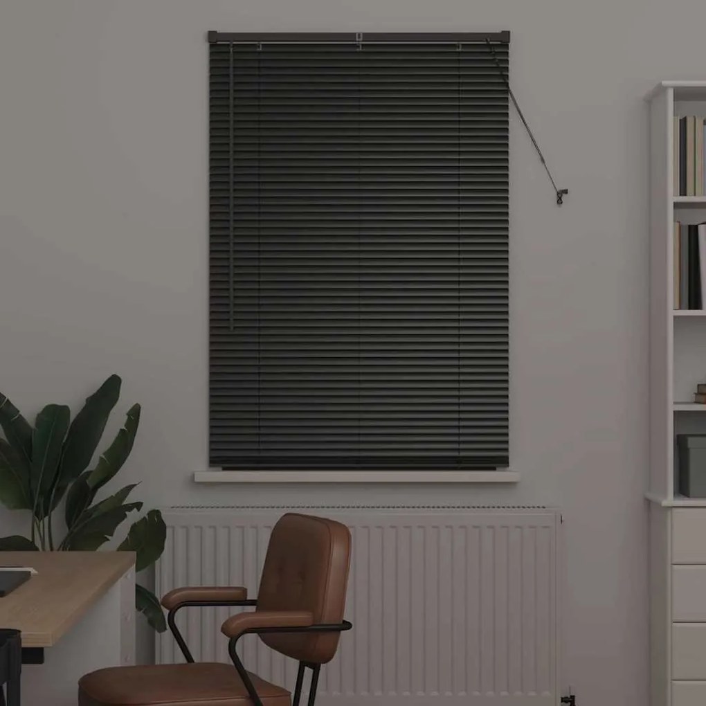 Persiana de Janela com cortinas Outros Manual Preto 80 x 130 cm Alumín
