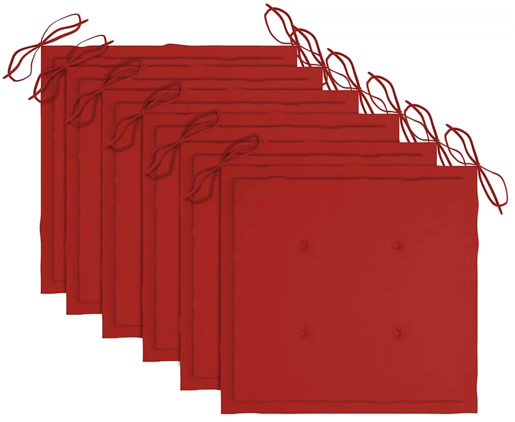 Cadeiras de jardim dobráveis c/ almofadões 6 pcs acácia maciça