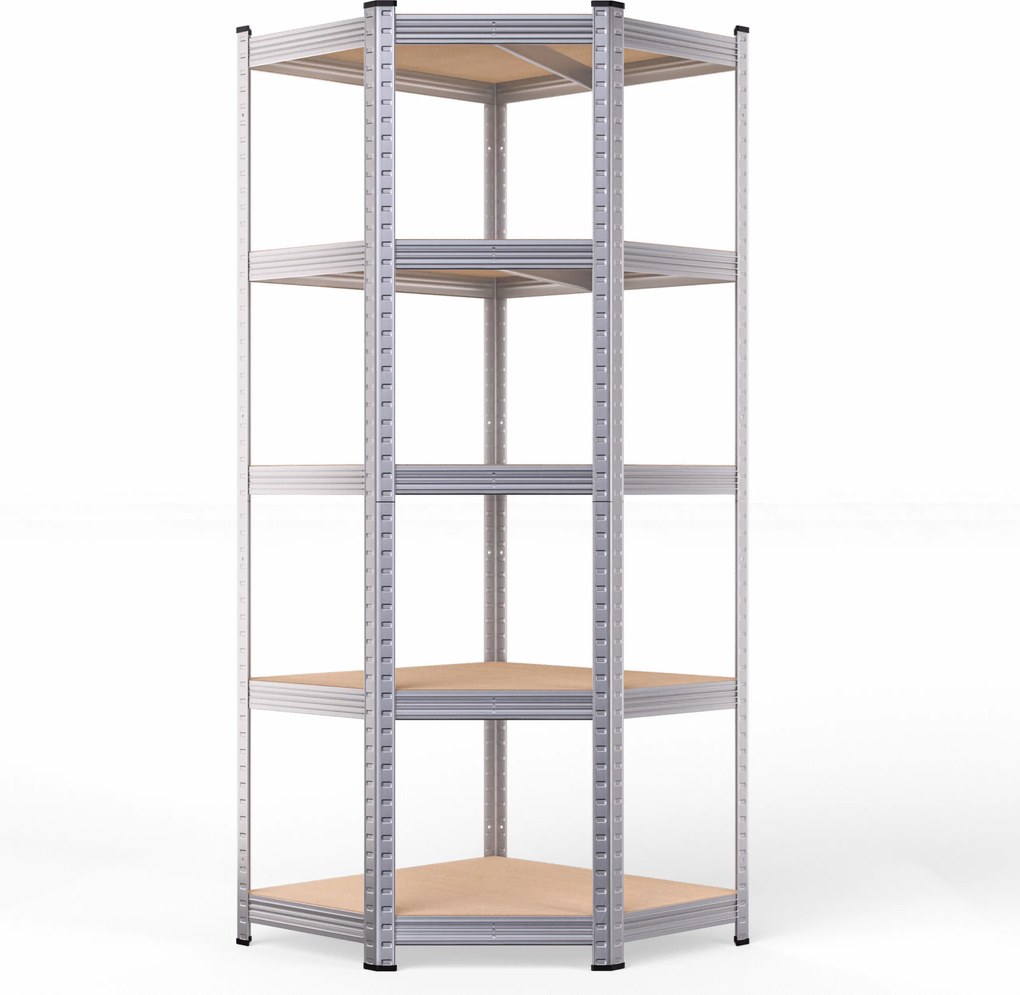 Estante em aço galvanizado para cargas pesadas até 875 kg, 180 x 70 x 40 cm Prateado