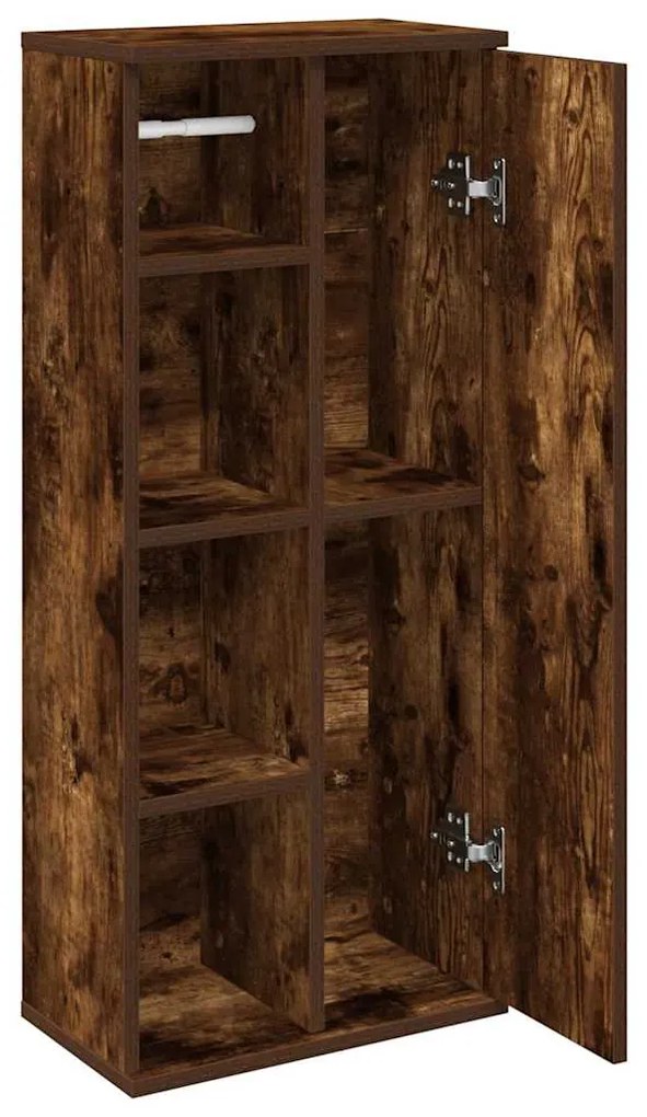 Móvel p/casa banho c/suporte rolos 39x22x90 cm carvalho fumado