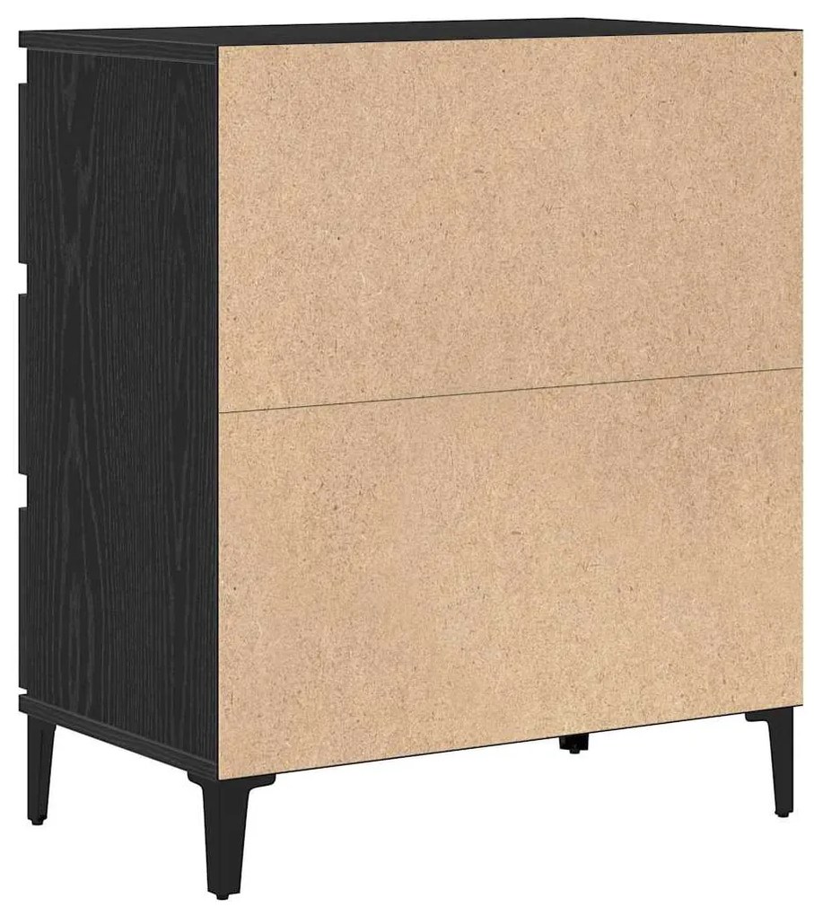Sideboard vidaXL Preto Carvalho 60x35x70 cm Madeira engenheirada