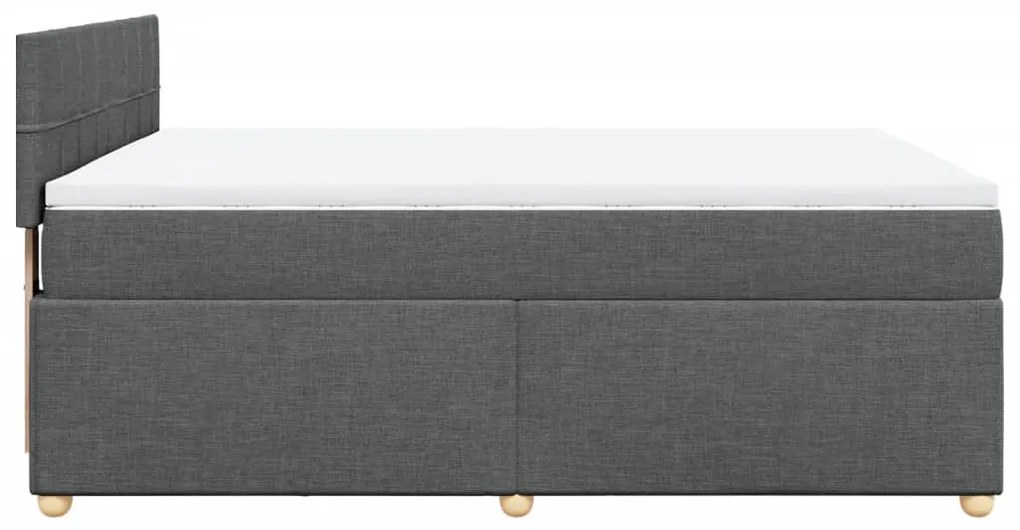 Cama com molas/colchão 140x190 cm tecido cinzento-escuro