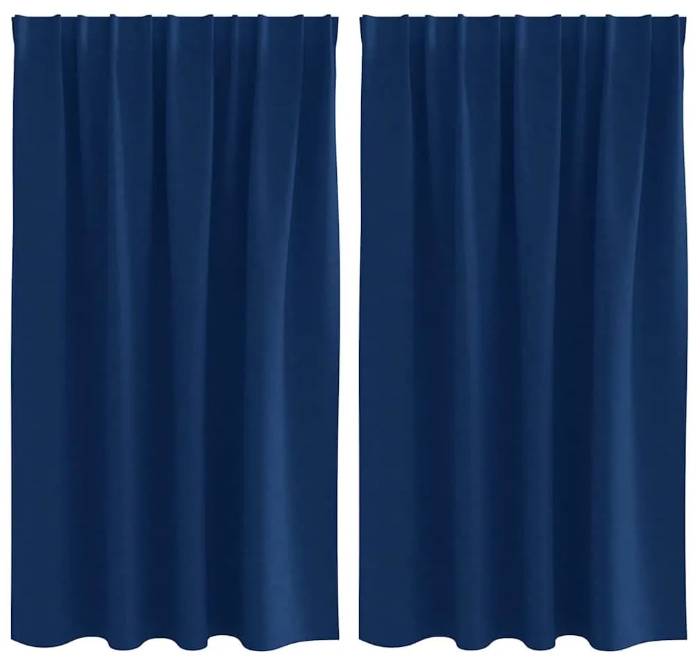 Cortinas com cortinas 2 pcs Azul escuro 140 x 140 cm Poliéster