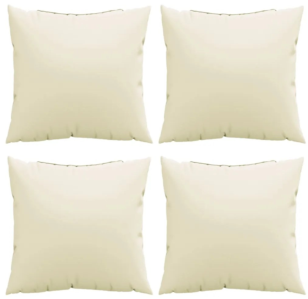 Almofadas de sofá 4 pcs 40x40 cm tecido cor creme