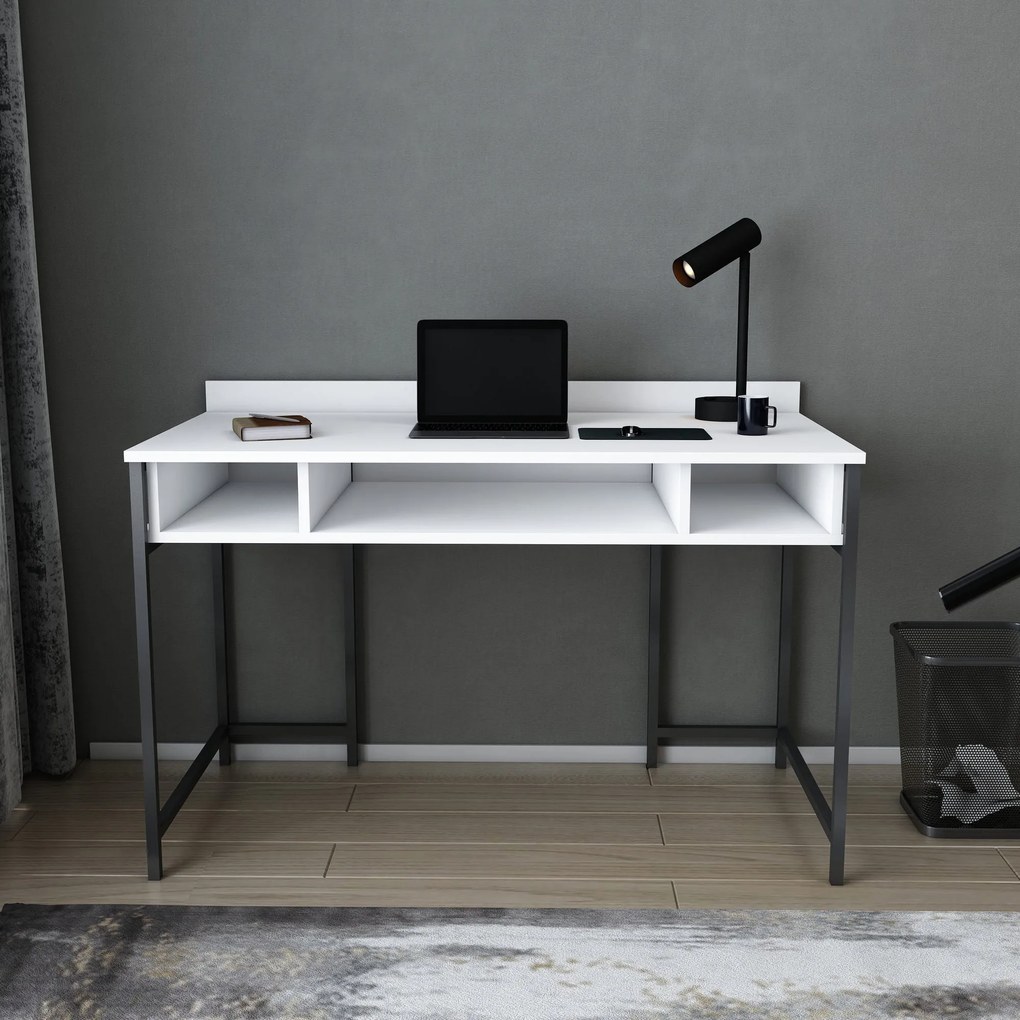 Secretária de Estudo Alma - Preto e Branco - 120x60x74,8 cm