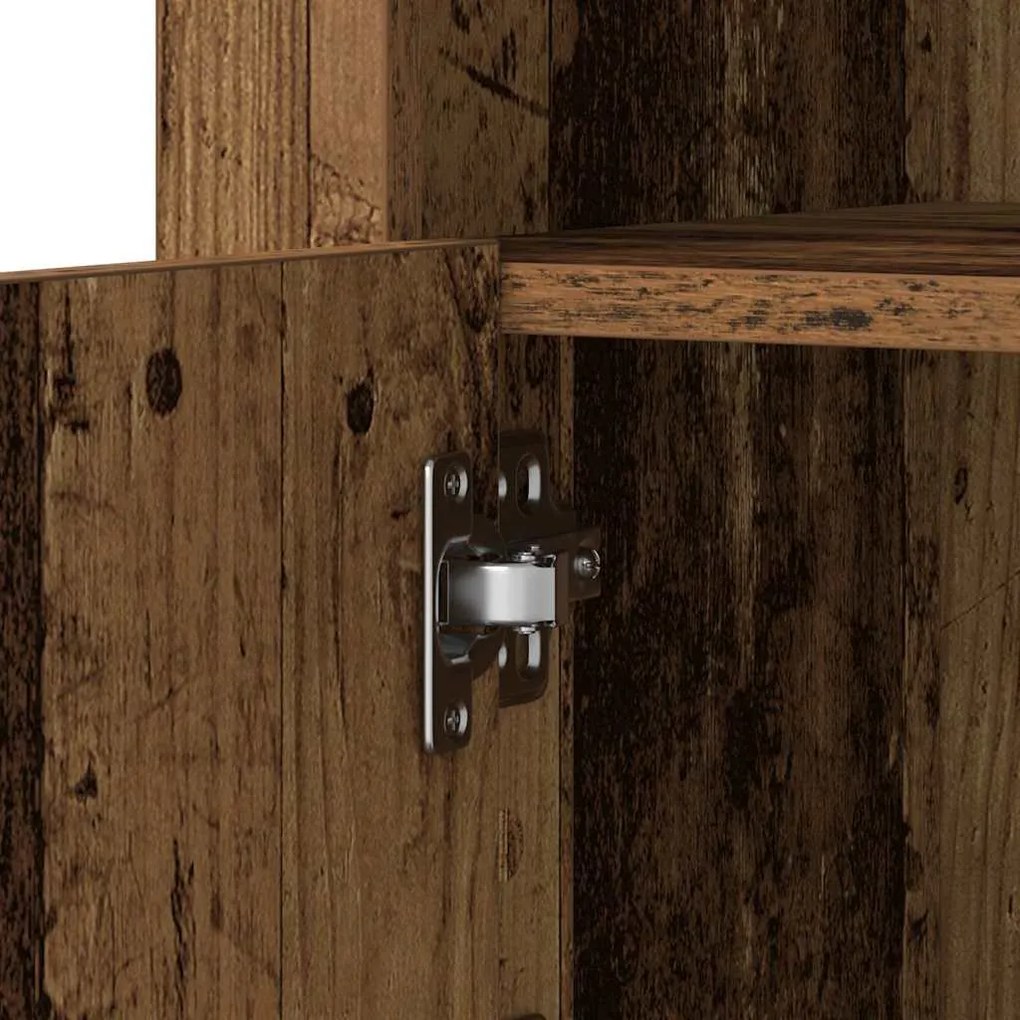 Lateral vidaXL com luzes LED Madeira velha 41x37x67 cm