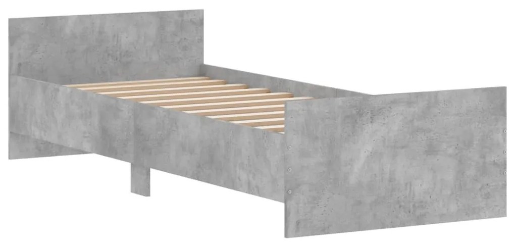 Estrutura cama solteiro derivados de madeira cinzento cimento
