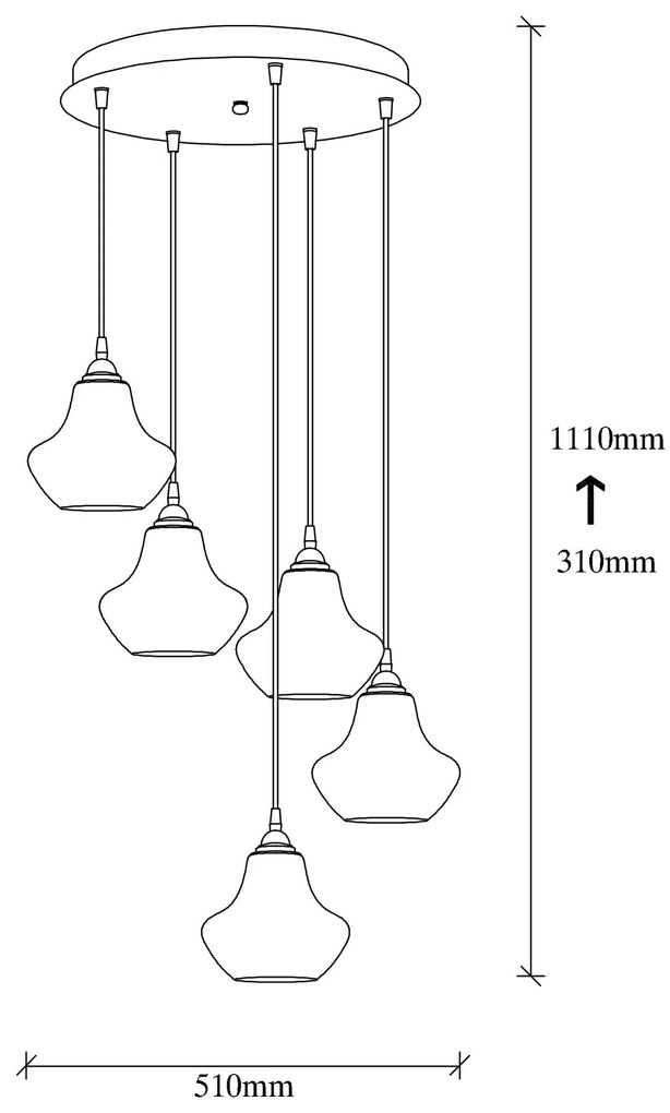 Candeeiro de Teto Chandelier Gold – Dourado e Preto – 51 x 51 cm