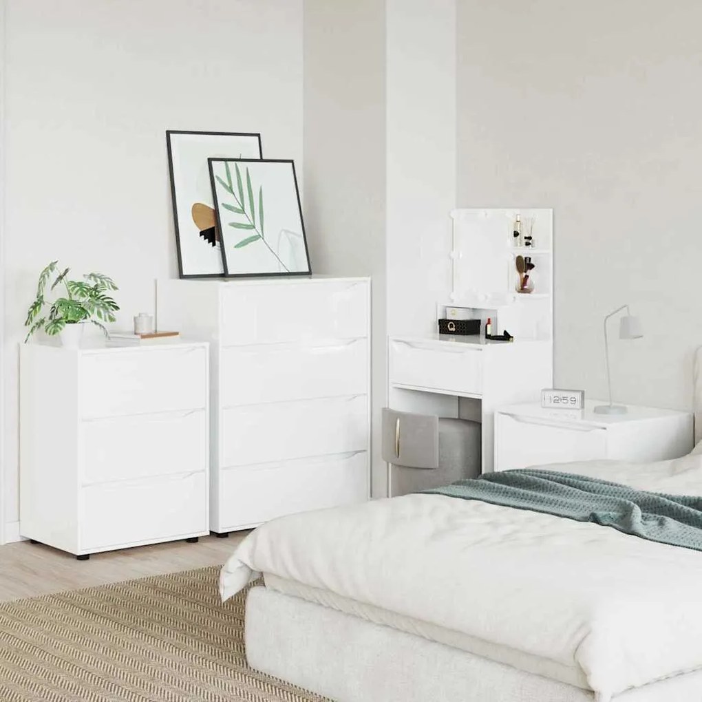 vidaXL Armário de arrumação Branco Brilhante 60 x 48 x 81 cm