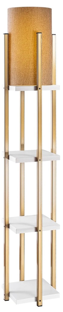 Candeeiro de Pé 7120 – Branco e Dourado – 25 x 25 x 130 cm