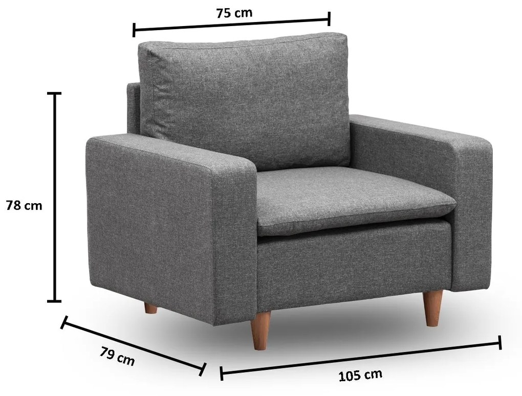 Cadeira Wing Lungo – Cinza Escuro – 105 cm