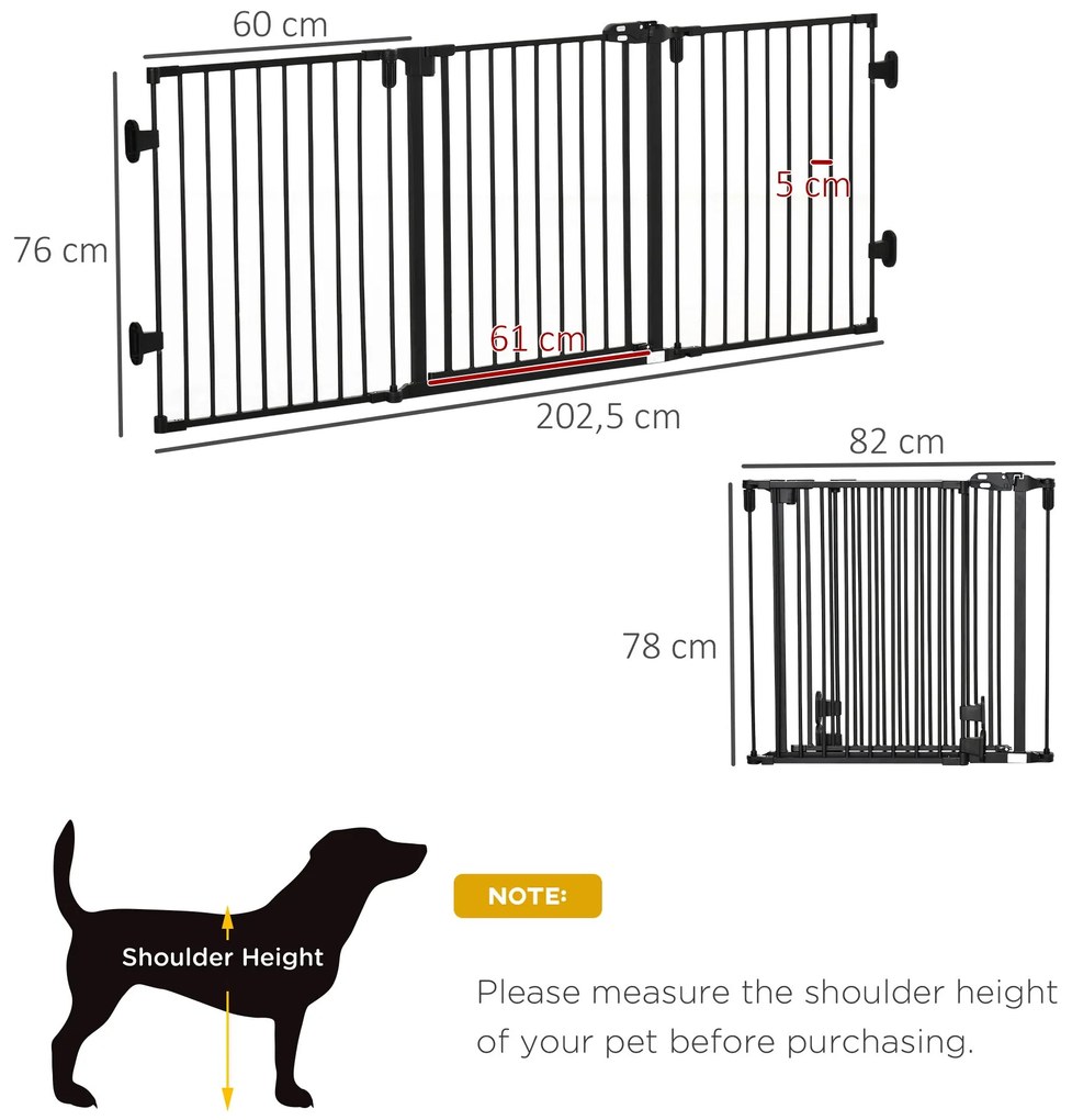 PawHut Barreira de Segurança para Cães Barreira para Cães Dobrável Bar