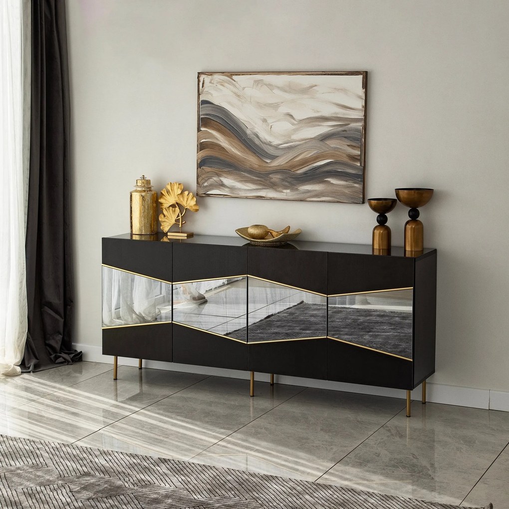 Console Nice – Preto Fumado – 180x80x40 cm