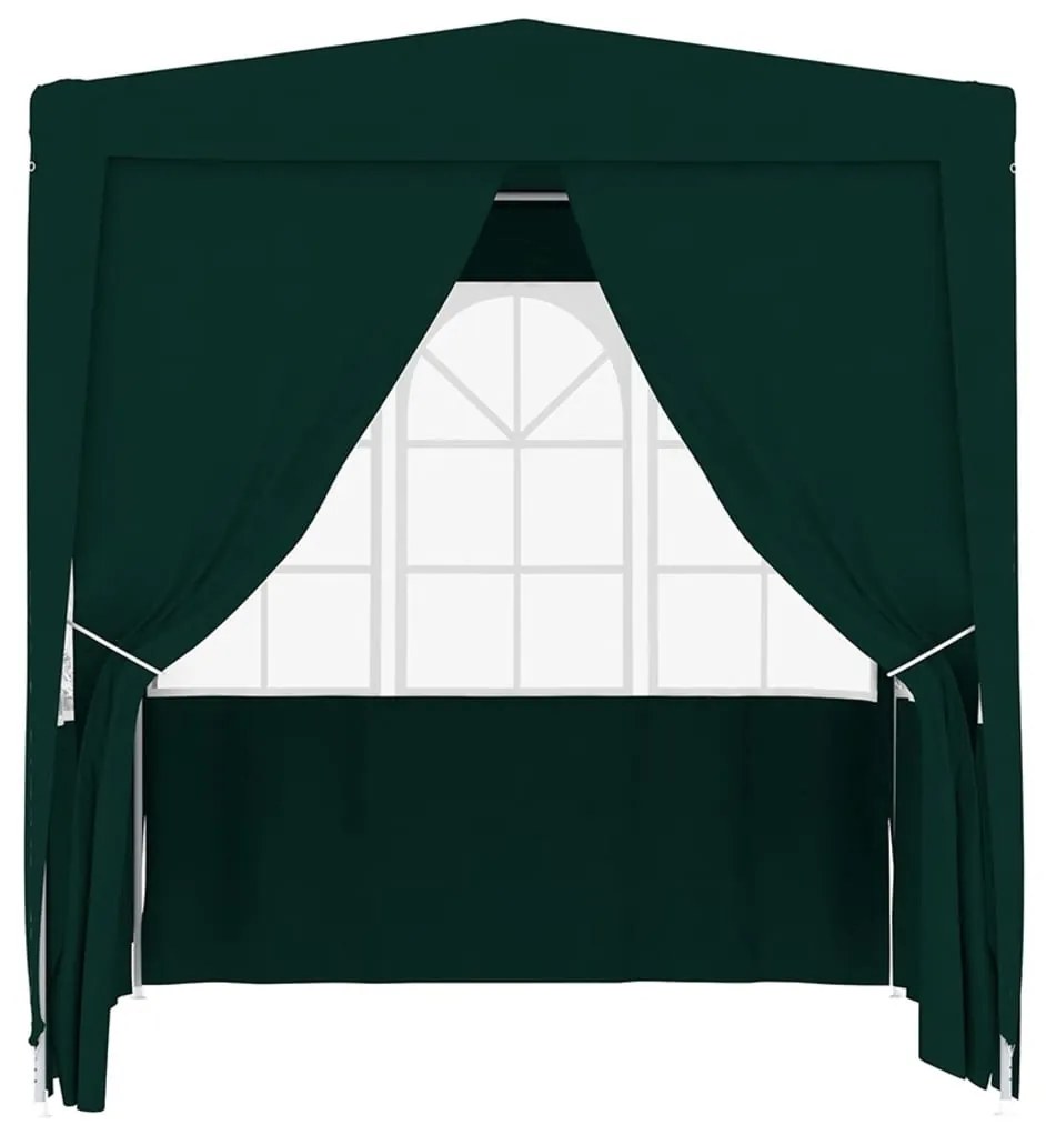 Tenda festas profiss. c/ paredes laterais 2,5x2,5m 90g/m² verde