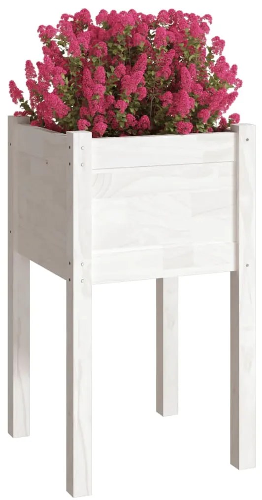 Vasos/floreiras de jardim 2 pcs 40x40x70 cm pinho maciço branco