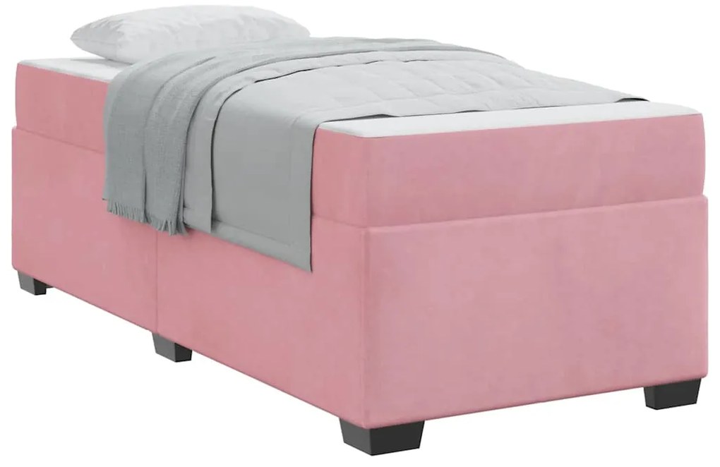 Estrutura da Cama Outros Rosa 90 x 200 cm Veludo