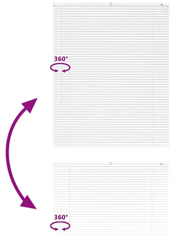 Persiana de Janela com cortinas Outros Manual Branco 105 x 130 cm Alum