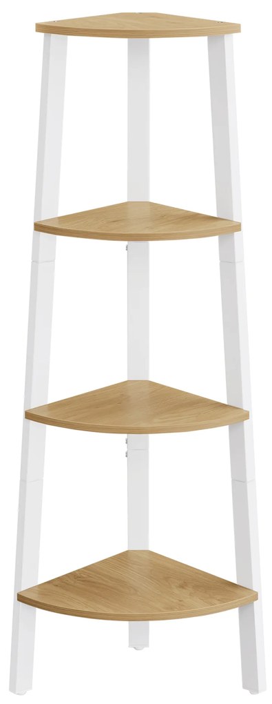 Estante de canto de 4 prateleiras para sala com estilo industrial | VASAGLE | 33.4 x 33.4 x 124.5 cm | LLS034Y70.