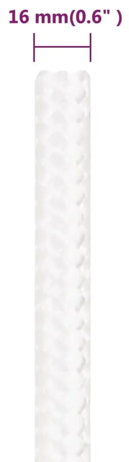 Corda de barco 16 mm 250 m polipropileno branco completo