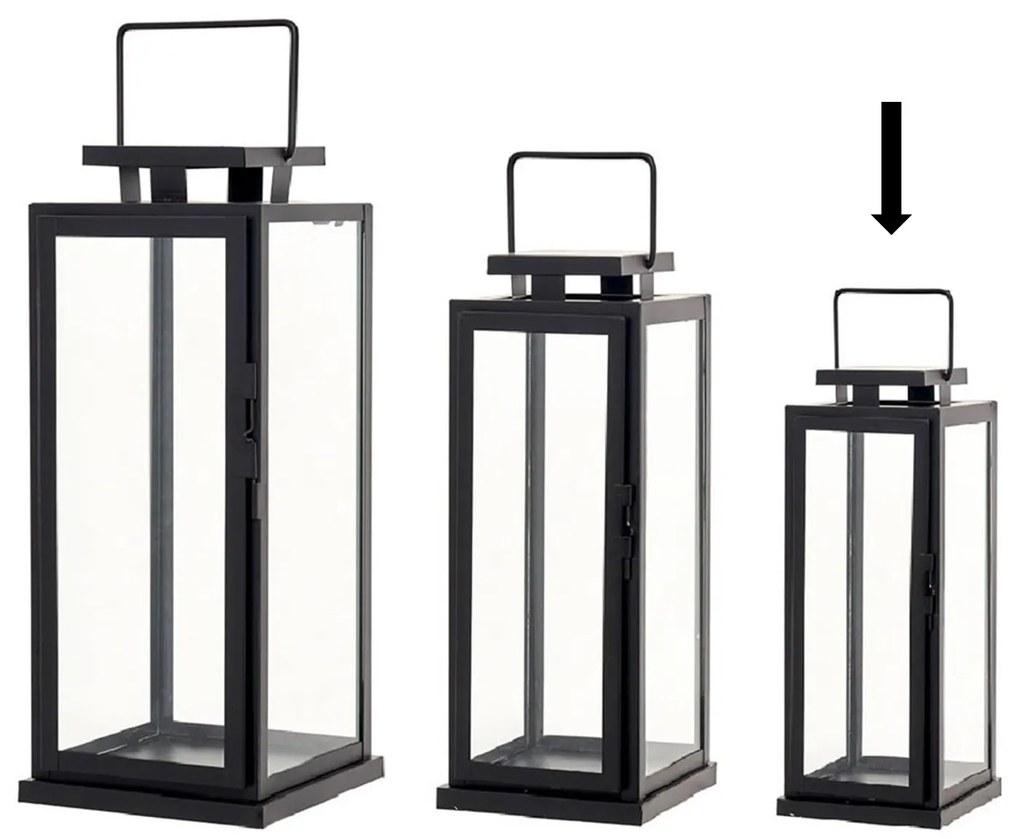 Lanternas | Metal Preto - 14x14x35CM