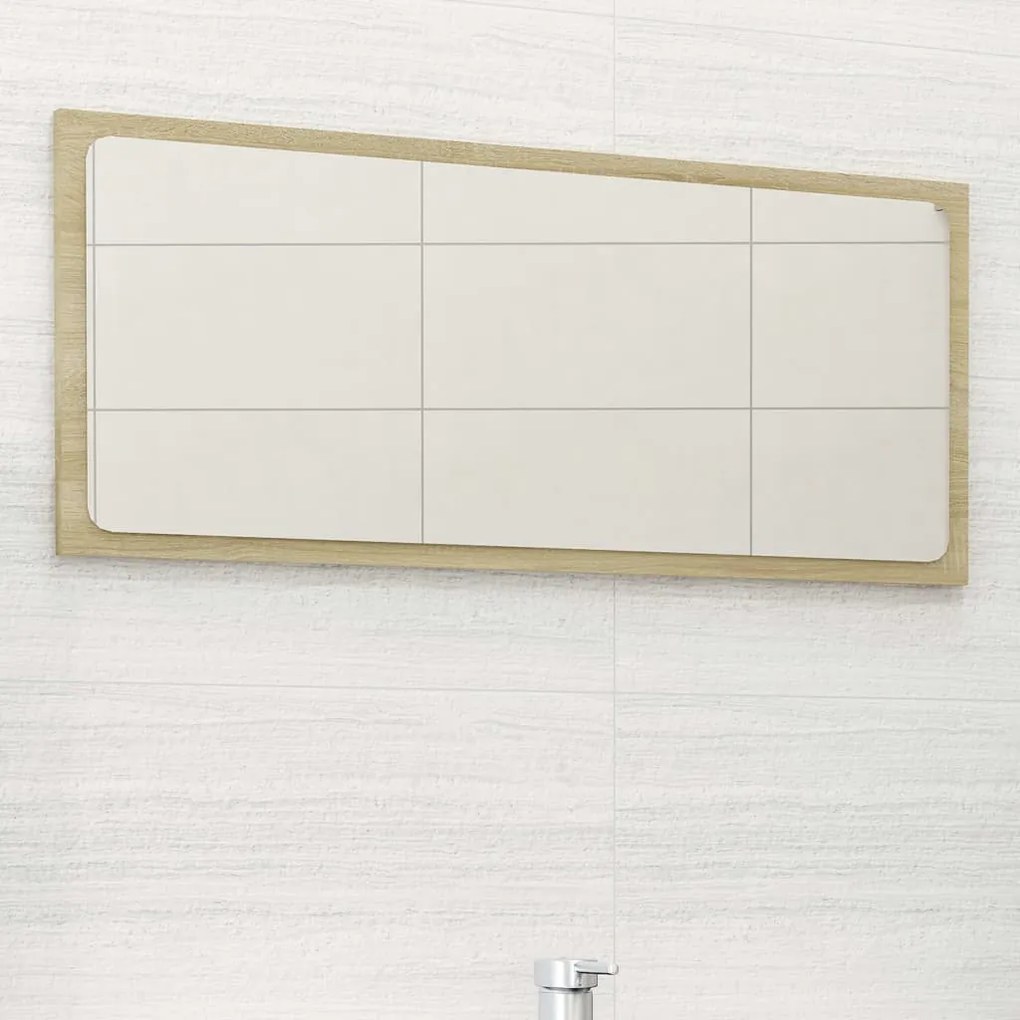 vidaXL Espelho de casa de banho 80x1,5x37 cm contraplacado carvalho