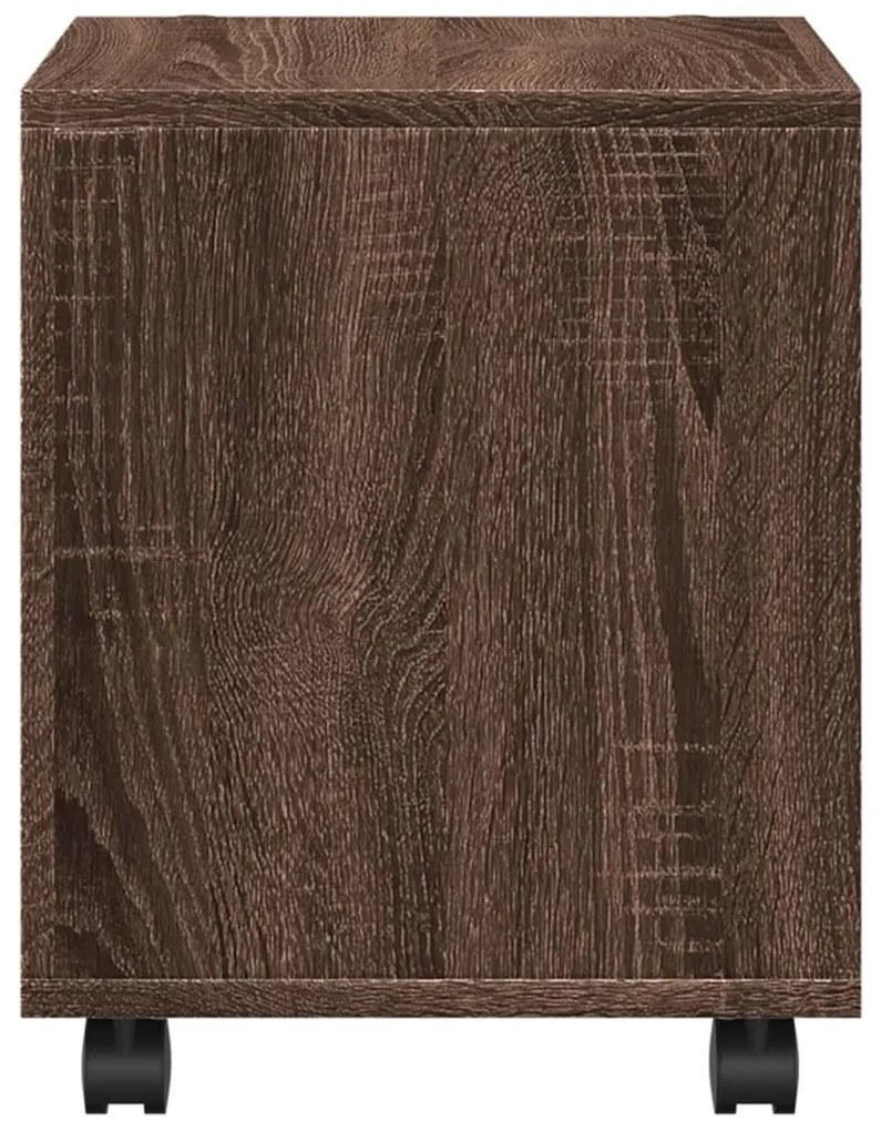 Móvel c/ rodas 37x33x42,5cm derivados madeira carvalho castanho